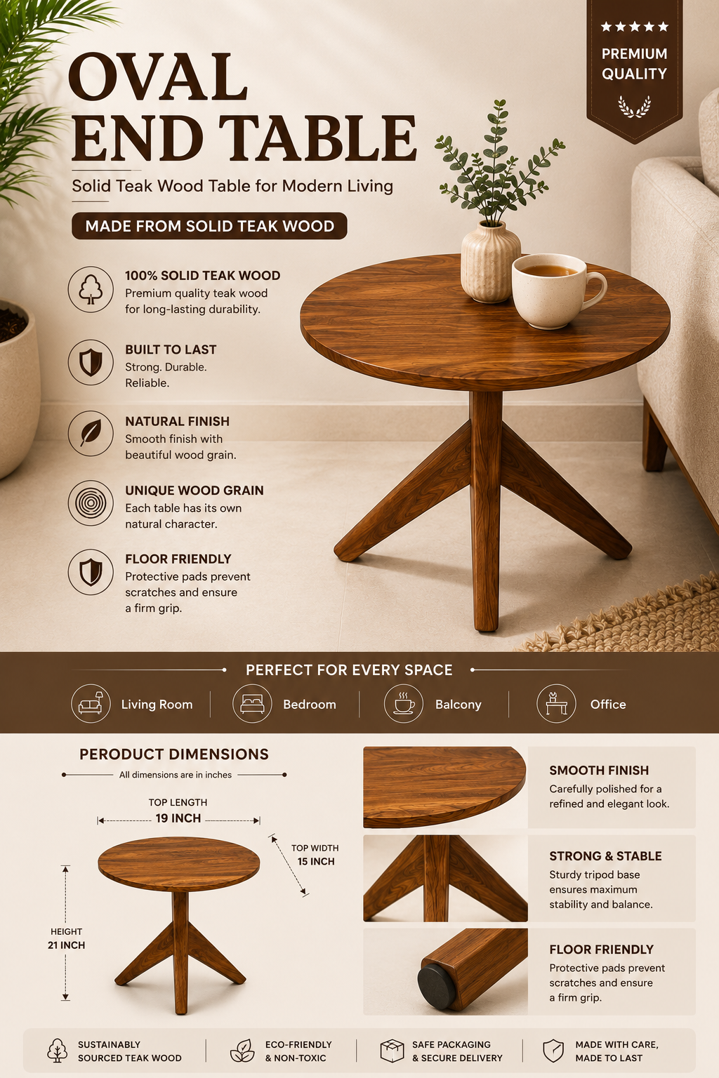 Accent Oval End Table