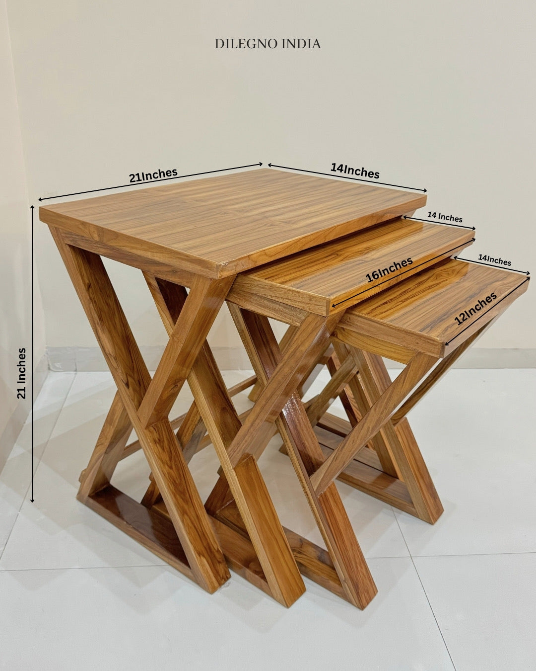 Wooden Nesting Table (Set of 3 Pcs)