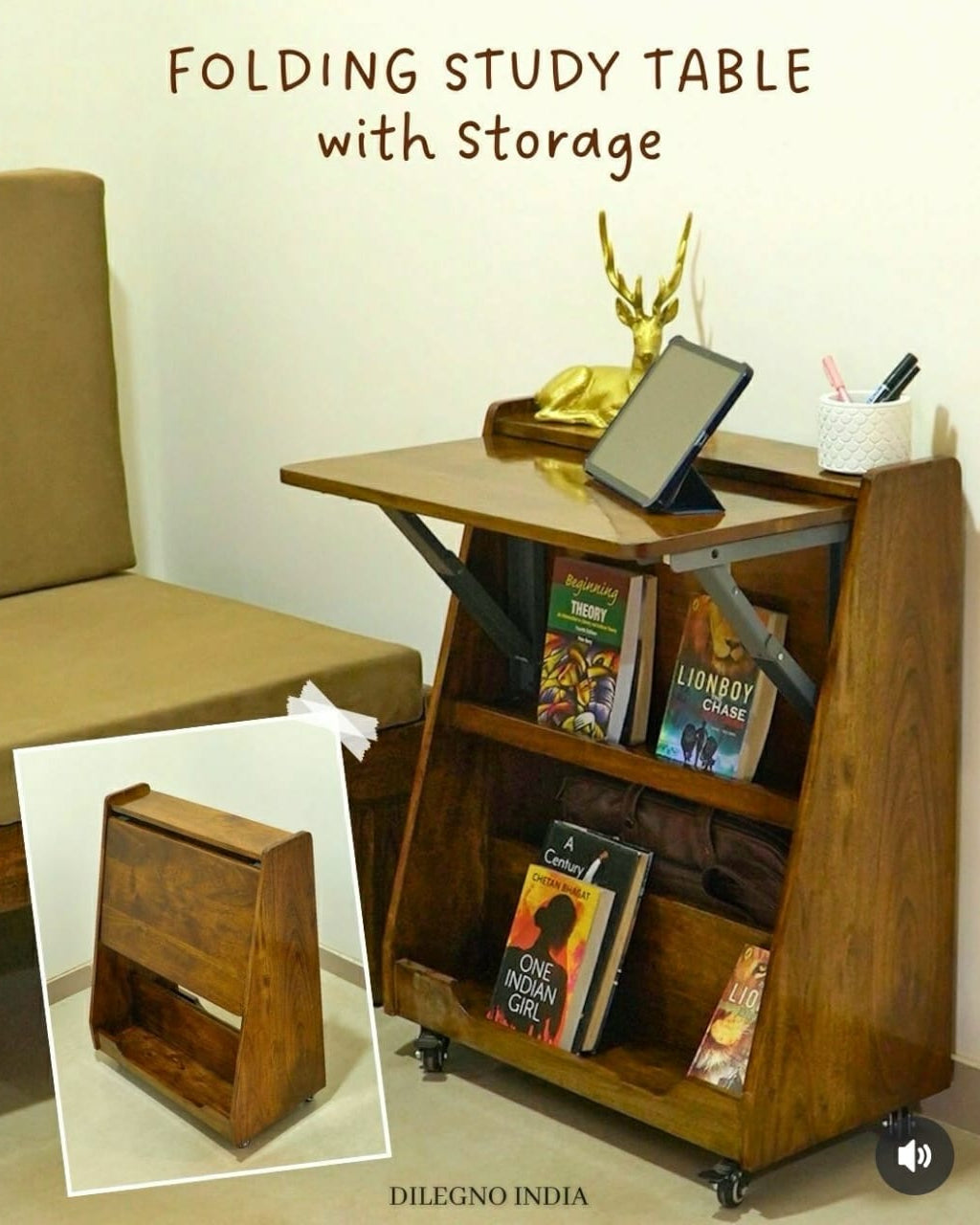 Walk In Study Table Foldable Study Table With Storage – Dilegno