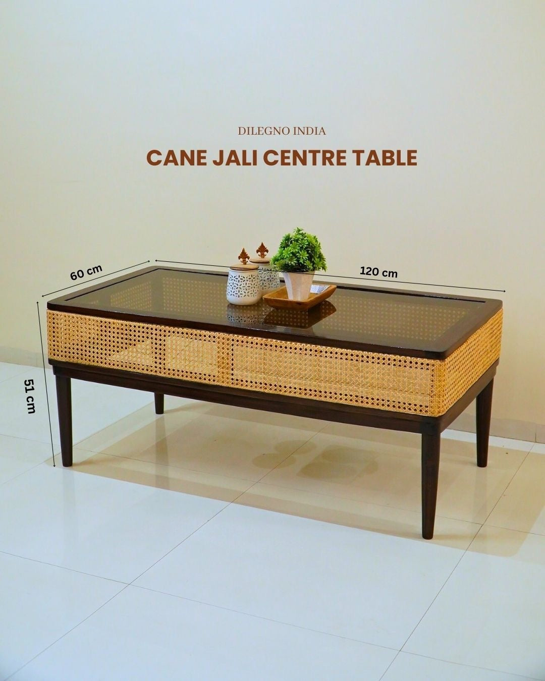 Cane Jali Centre Table