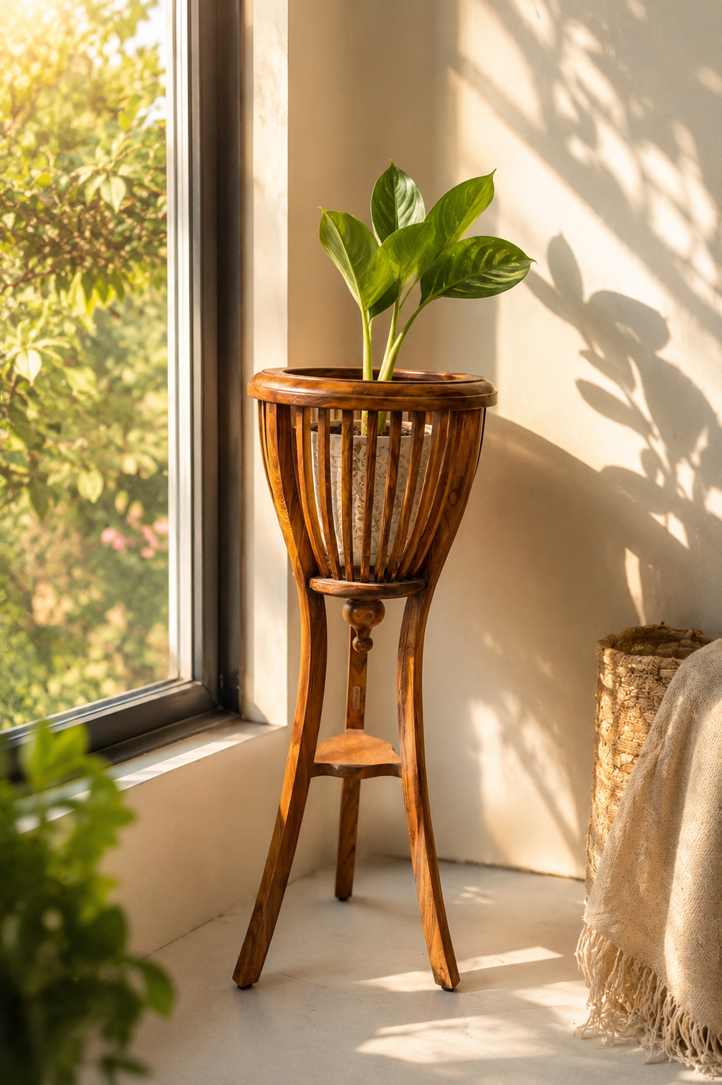 Wooden Planter Stand