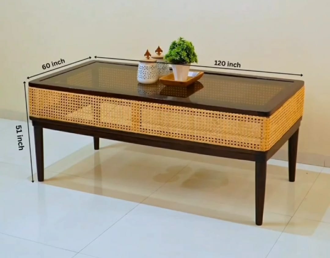 Cane Jali Centre Table