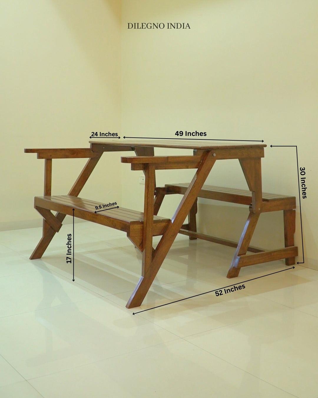Bench Cum Dining Table 4 Seater