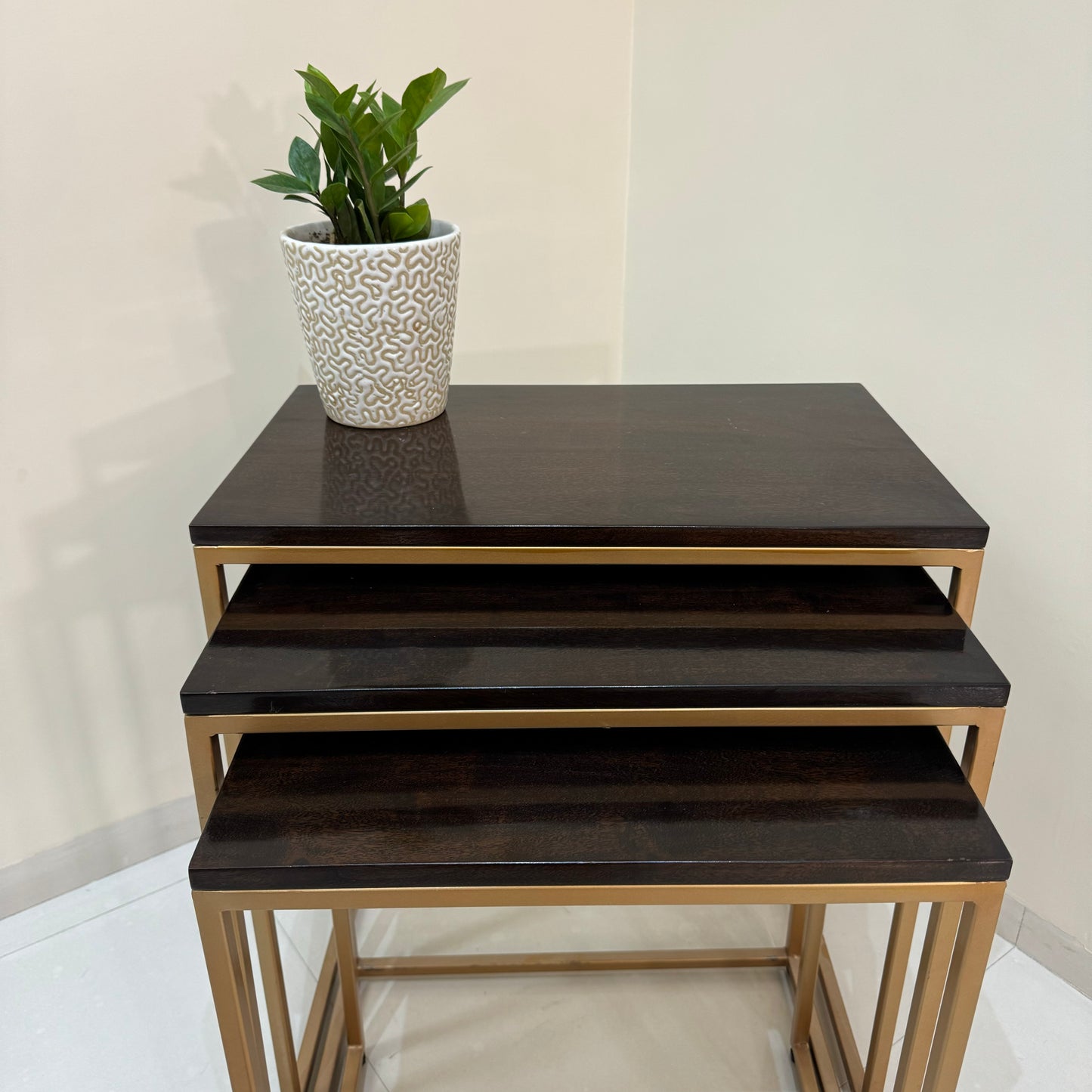 NEST TABLE SET OF 3 PCS WITH IRON BASE