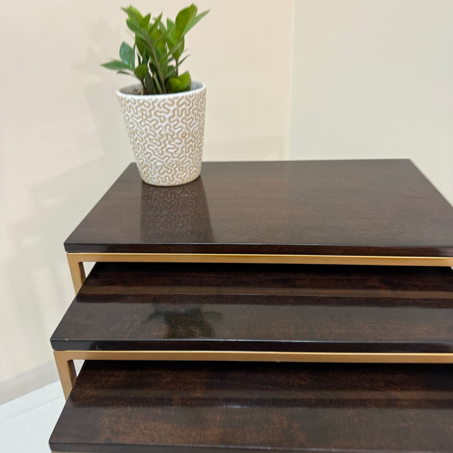 NEST TABLE SET OF 3 PCS WITH IRON BASE