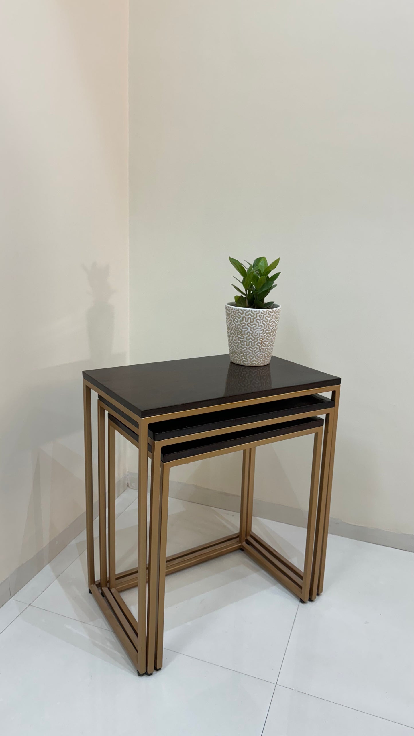 NEST TABLE SET OF 3 PCS WITH IRON BASE