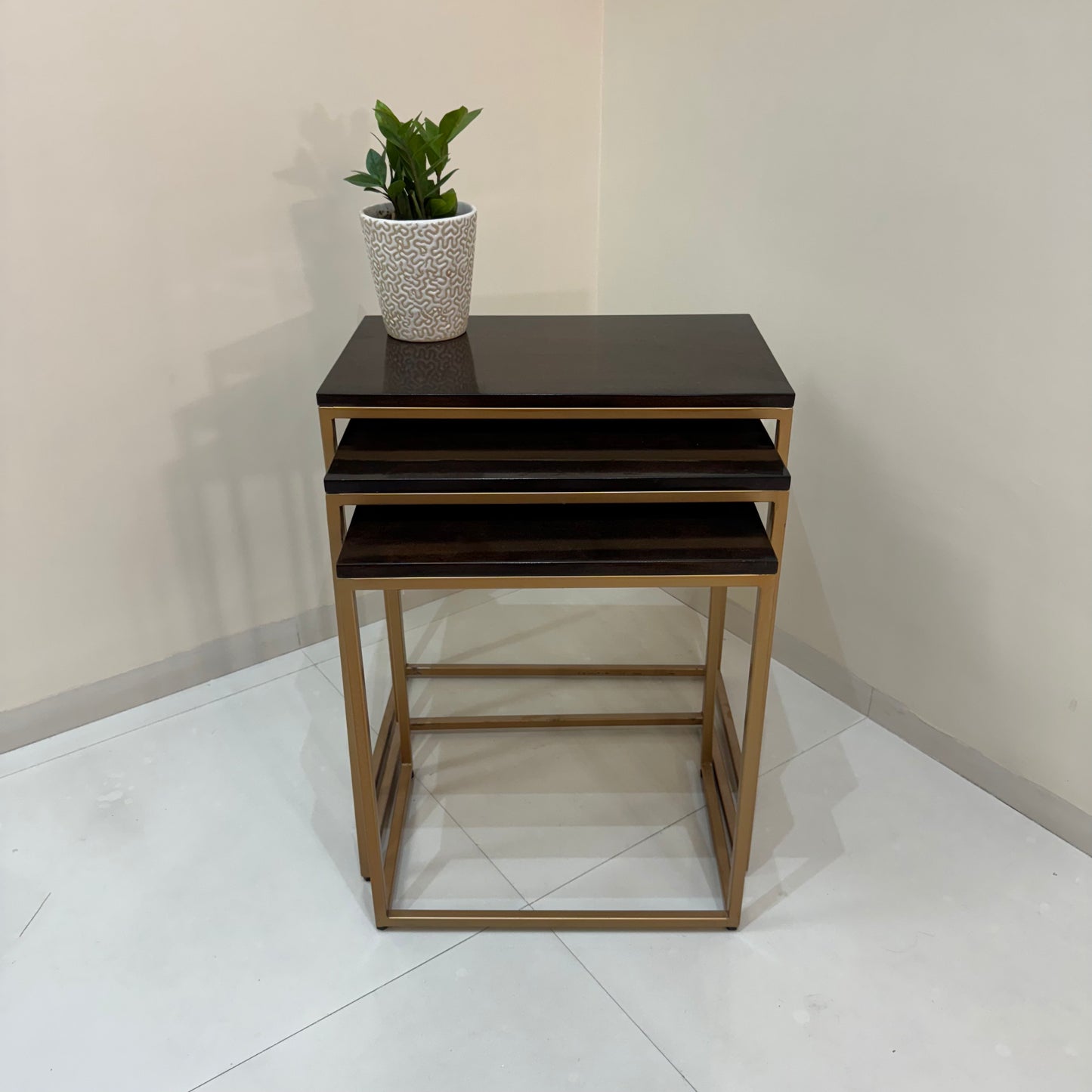 NEST TABLE SET OF 3 PCS WITH IRON BASE