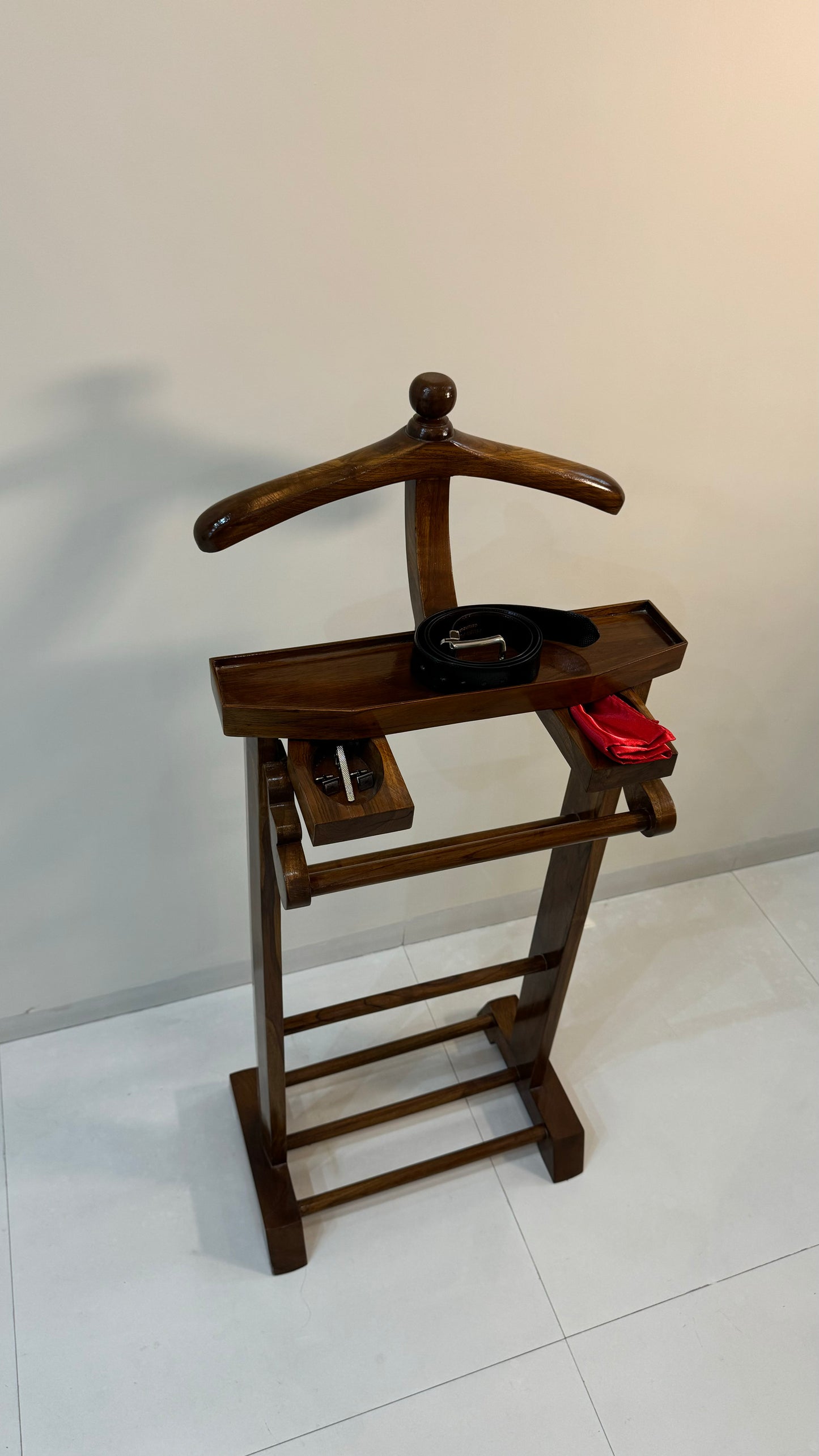 Wooden Coat Stand With Shoe Holder