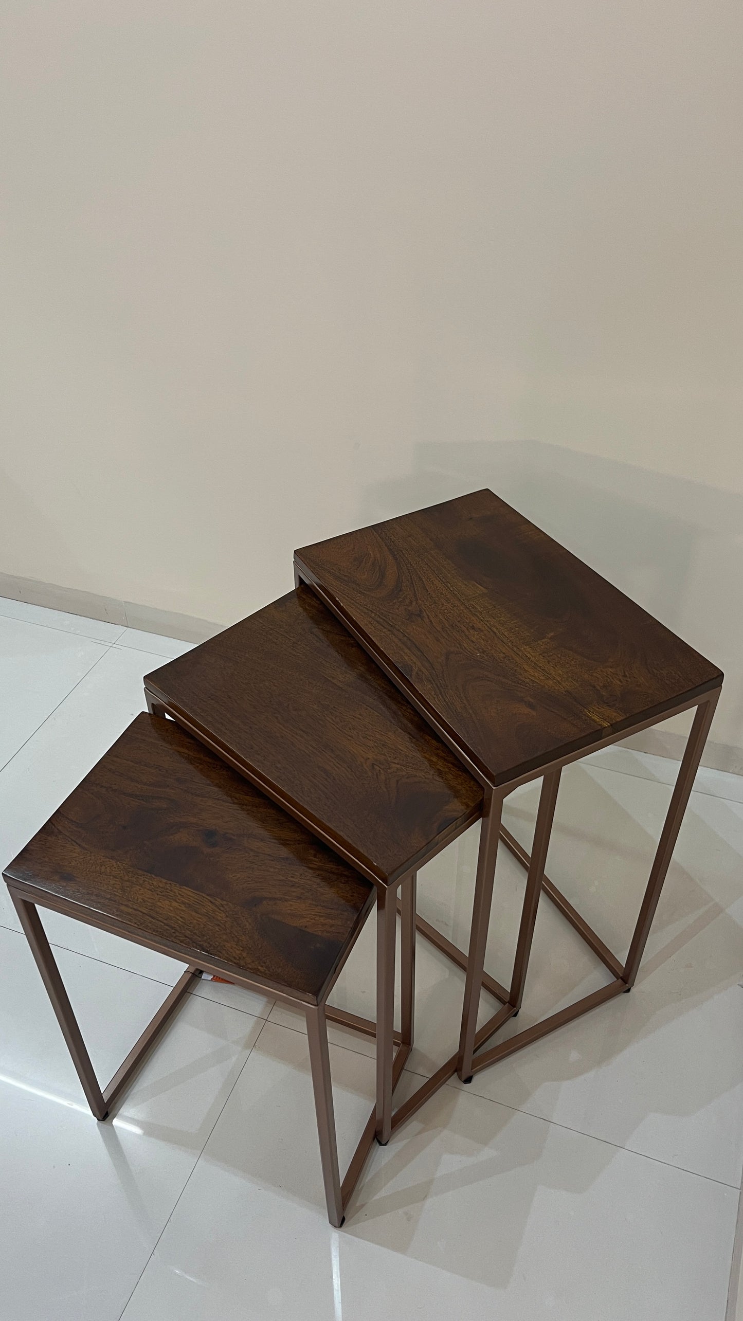 NEST TABLE SET OF 3 PCS WITH IRON BASE