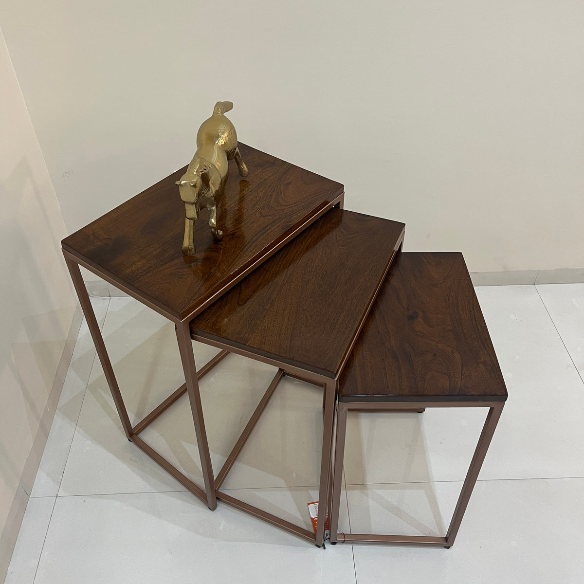 Nesting Table Base Nesting Table with Iron Base (Set of 3 Pcs) – Dilegno India